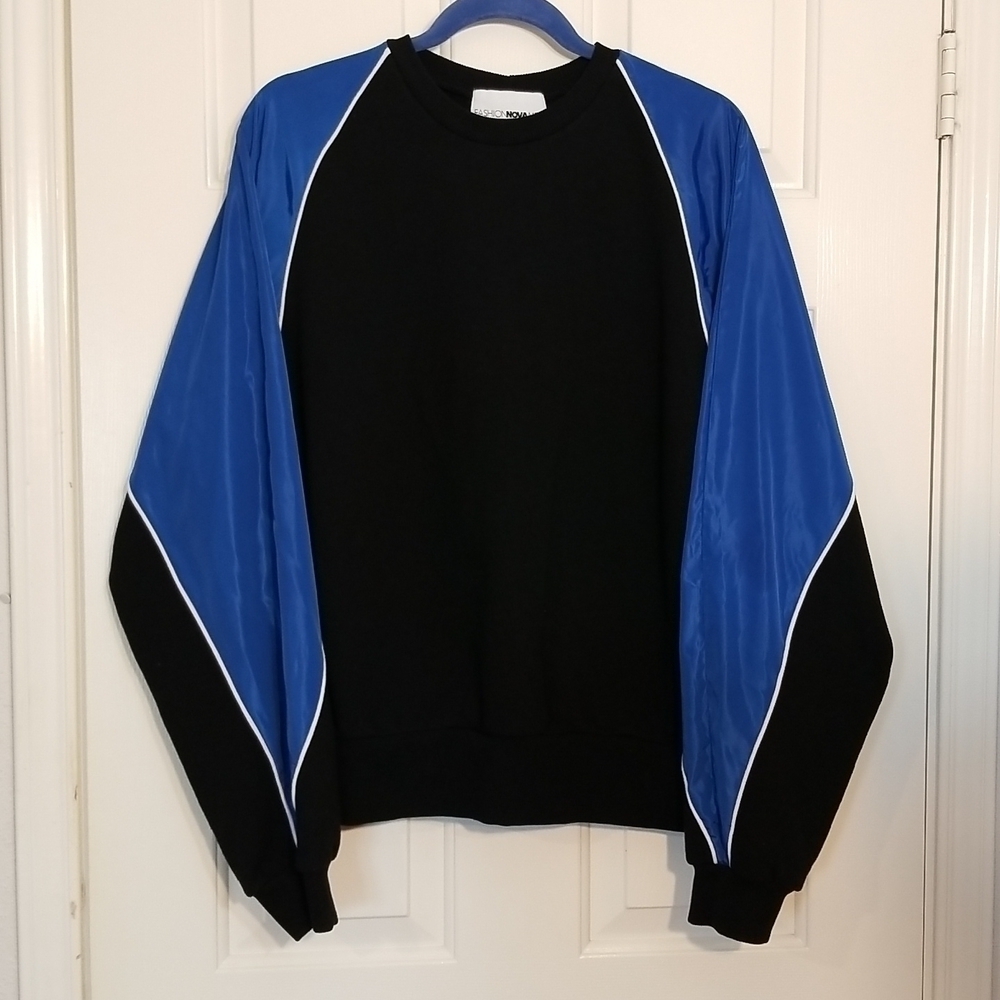 Fashion Nova Color Block Long Sleeve Pullover Size Large